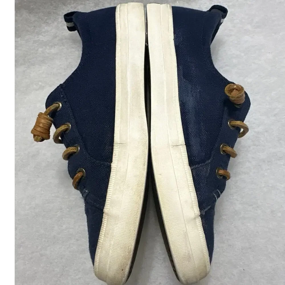 Sperry Topsider Women's 7 Pier Wave Canvas Boat Shoe ST585104 Memory Foam Navy